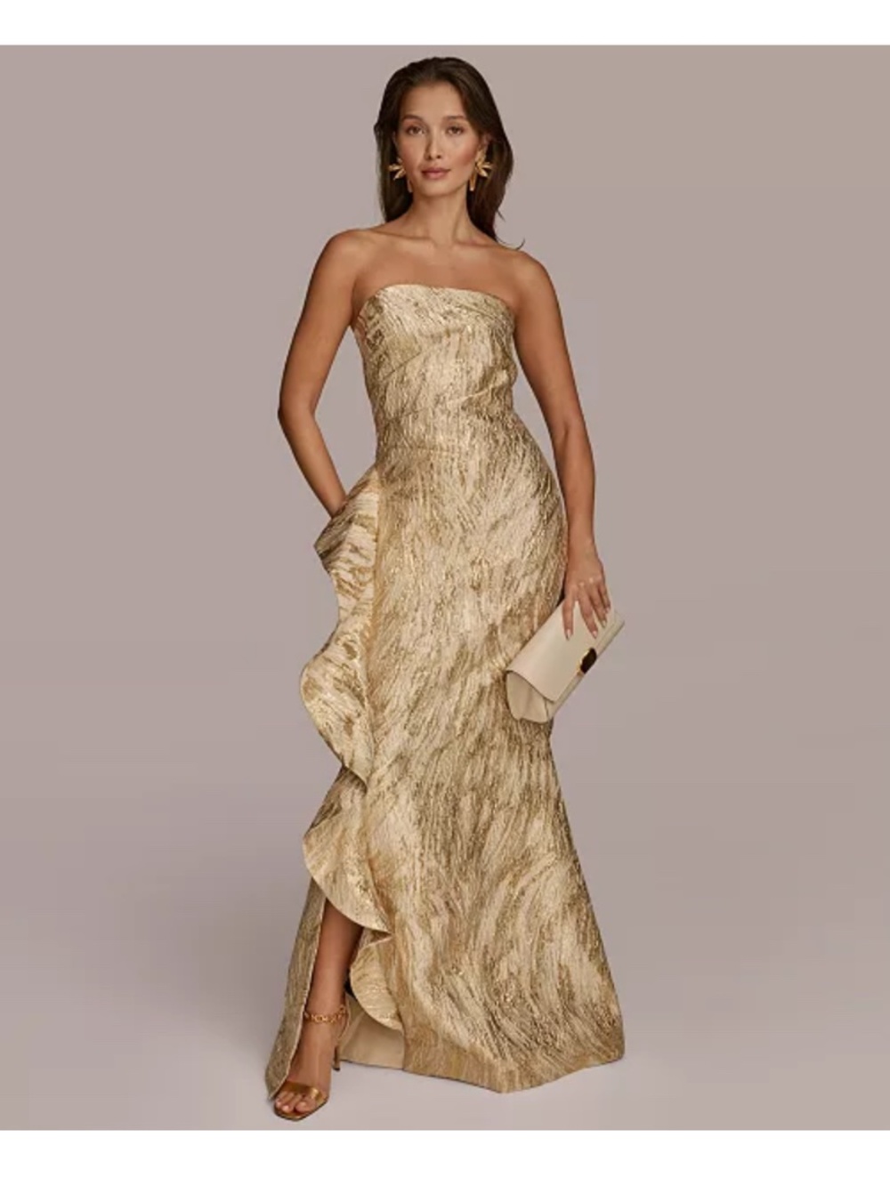 Donna Karan gold formal dress - Picture 1 of 4